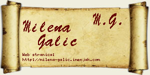 Milena Galić vizit kartica